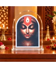 Durga Maa L Shape Acrylic Showpiece 3 X 3.5 Inch For Home, Office And Car (F177051)