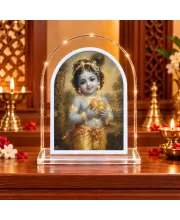Lord Krishna L Shape Acrylic Showpiece 3 X 3.5 Inch For Home, Office And Car (F177052)