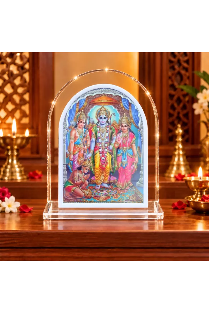 Ram Darbar L Shape Acrylic Showpiece 3 X 3.5 Inch For Home, Office And Car (F177054)