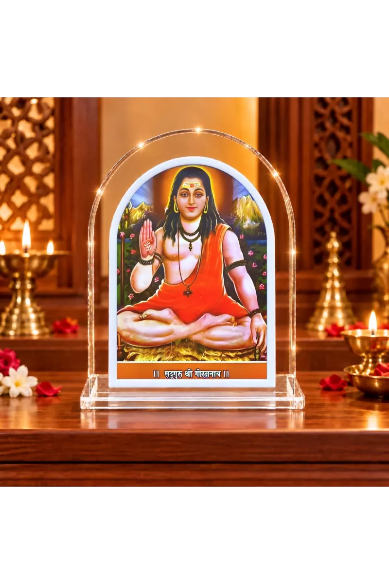 Adi Guru Shankaracharya L Shape Acrylic Showpiece 3 X 3.5 Inch For Home, Office And Car (F177055)