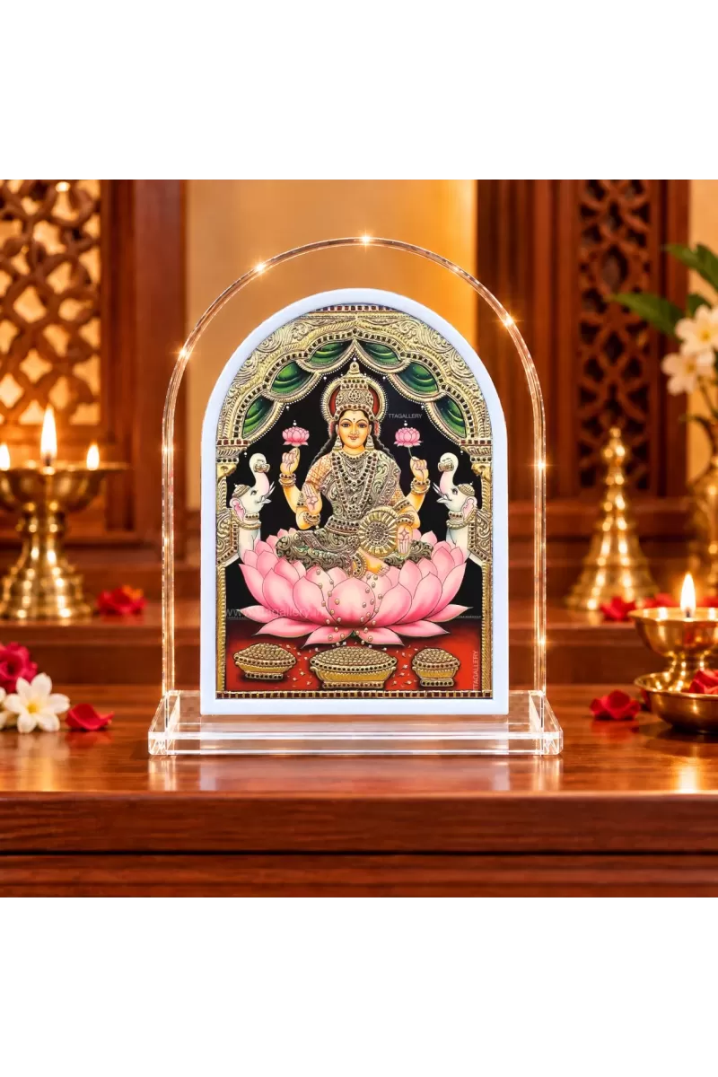 Goddess Lakshmi L Shape Acrylic Showpiece 3 X 3.5 Inch For Home, Office And Car (F177056)