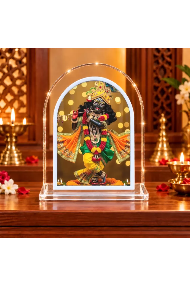 Lord Krishna L Shape Acrylic Showpiece 3 X 3.5 Inch For Home, Office And Car (F177060)