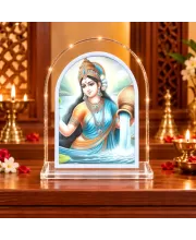 Ganga Maa L Shape Acrylic Showpiece 3 X 3.5 Inch For Home, Office And Car (F177062)