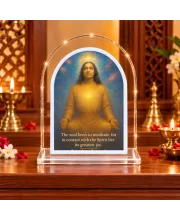Paramahansa Yogananda L Shape Acrylic Showpiece 3 X 3.5 Inch For Home, Office And Car (F177063)