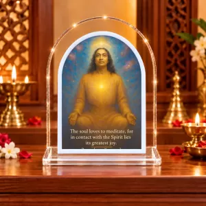 Paramahansa Yogananda L Shape Acrylic Showpiece 3 X 3.5 Inch For Home, Office And Car (F177063) Paramahansa Yogananda L Shape Acrylic Showpiece 3 X 3.5 Inch For Home, Office And Car (F177063)