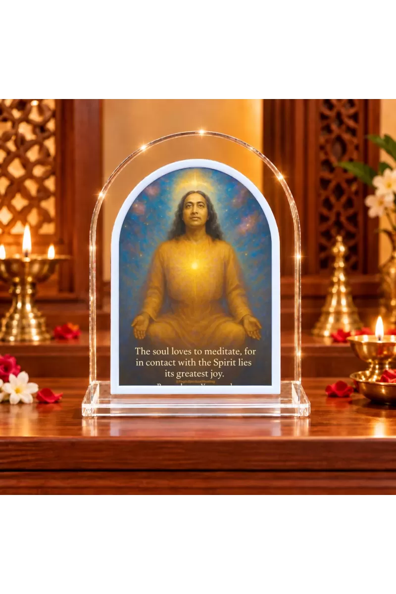 Paramahansa Yogananda L Shape Acrylic Showpiece 3 X 3.5 Inch For Home, Office And Car (F177063)