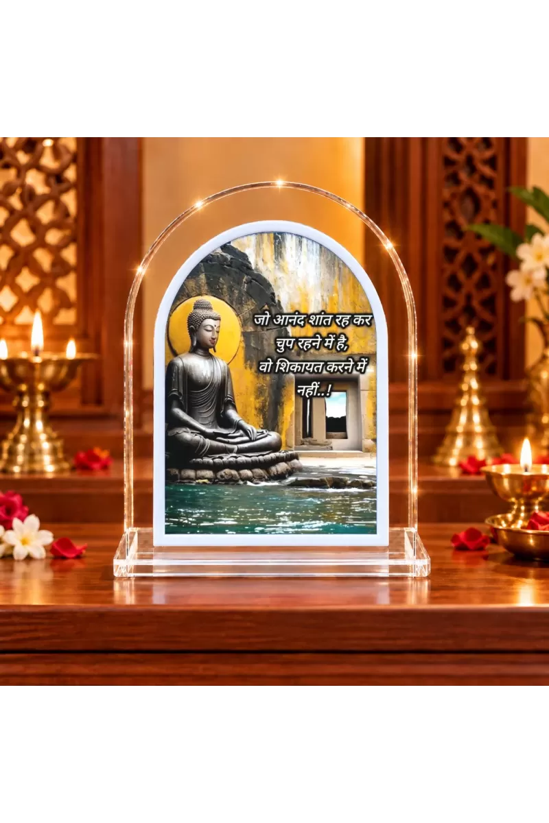 Buddha L Shape Acrylic Showpiece 3 X 3.5 Inch For Home, Office And Car (F177065)