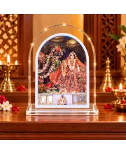 Radha Krishna L Shape Acrylic Showpiece 3 X 3.5 Inch For Home, Office And Car (F177067)
