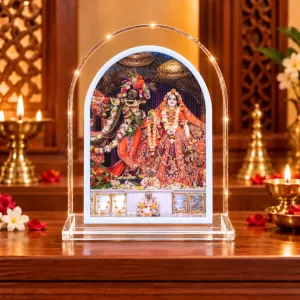 Radha Krishna L Shape Acrylic Showpiece 3 X 3.5 Inch For Home, Office And Car (F177067)