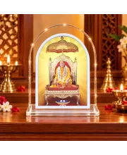 Jagad Guru Kripalu Maharaj L Shape Acrylic Showpiece 3 X 3.5 Inch For Home, Office And Car (F177069)