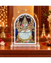 Goddess Saraswati L Shape Acrylic Showpiece 3 X 3.5 Inch For Home, Office And Car (F177070)