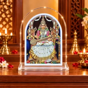 Goddess Saraswati L Shape Acrylic Showpiece 3 X 3.5 Inch For Home, Office And Car (F177070) Goddess Saraswati L Shape Acrylic Showpiece 3 X 3.5 Inch For Home, Office And Car (F177070)