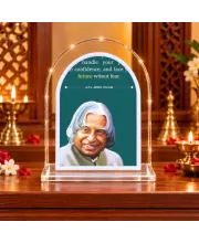 A. P. J. Abdul Kalam L Shape Acrylic Showpiece 3 X 3.5 Inch For Home, Office And Car (F177072)
