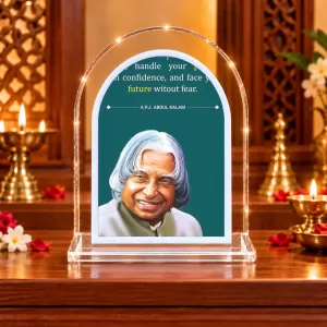 A. P. J. Abdul Kalam L Shape Acrylic Showpiece 3 X 3.5 Inch For Home, Office And Car (F177072) A. P. J. Abdul Kalam L Shape Acrylic Showpiece 3 X 3.5 Inch For Home, Office And Car (F177072)