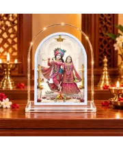 Radha Krishna L Shape Acrylic Showpiece 3 X 3.5 Inch For Home, Office And Car (F177074)