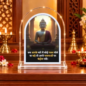 Buddha L Shape Acrylic Showpiece 3 X 3.5 Inch For Home, Office And Car (F177076)