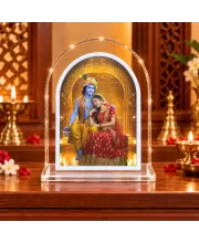 Radha Krishna L Shape Acrylic Showpiece 3 X 3.5 Inch For Home, Office And Car (F177077)