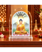 Buddha L Shape Acrylic Showpiece 3 X 3.5 Inch For Home, Office And Car (F177081)