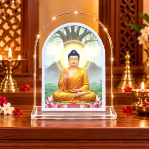 Buddha L Shape Acrylic Showpiece 3 X 3.5 Inch For Home, Office And Car (F177081)