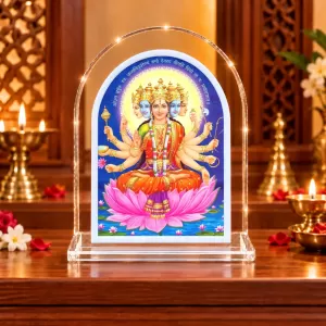 Gayatri Mata L Shape Acrylic Showpiece 3 X 3.5 Inch For Home, Office And Car (F177086)