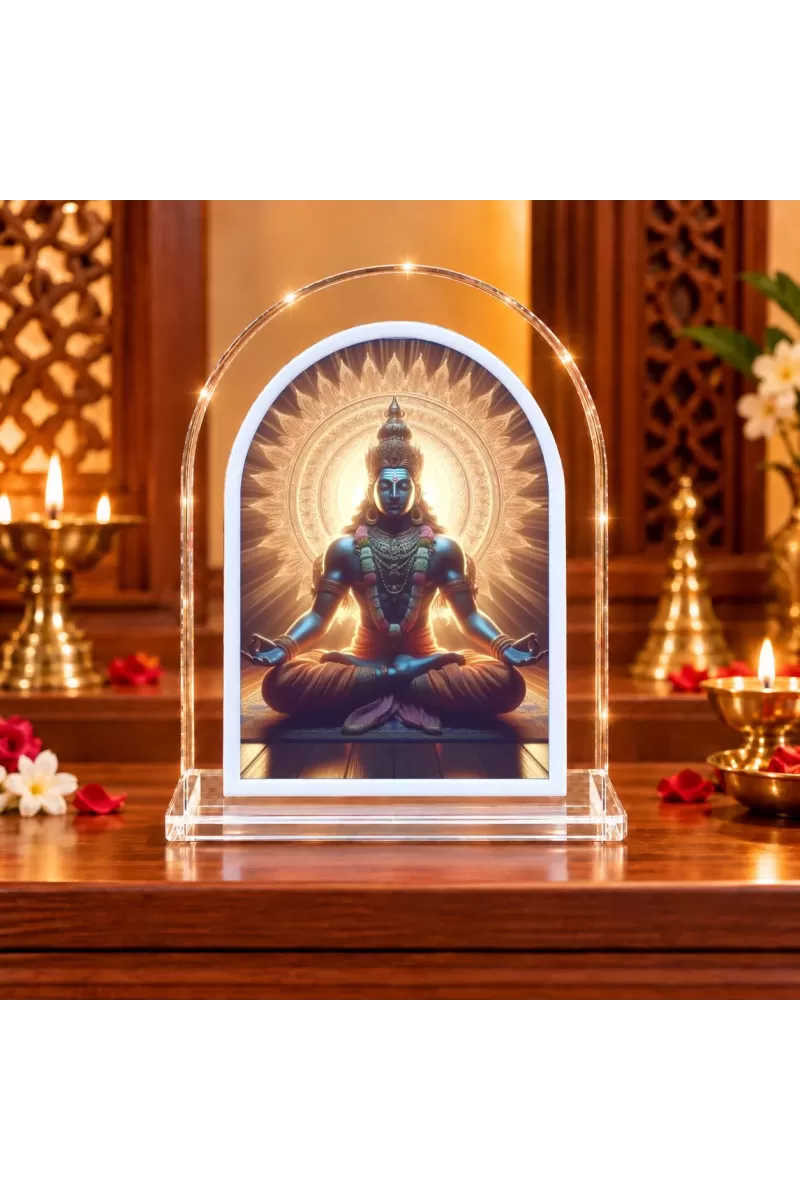 Lord Shiva L Shape Acrylic Showpiece 3 X 3.5 Inch For Home, Office And Car (F177087)