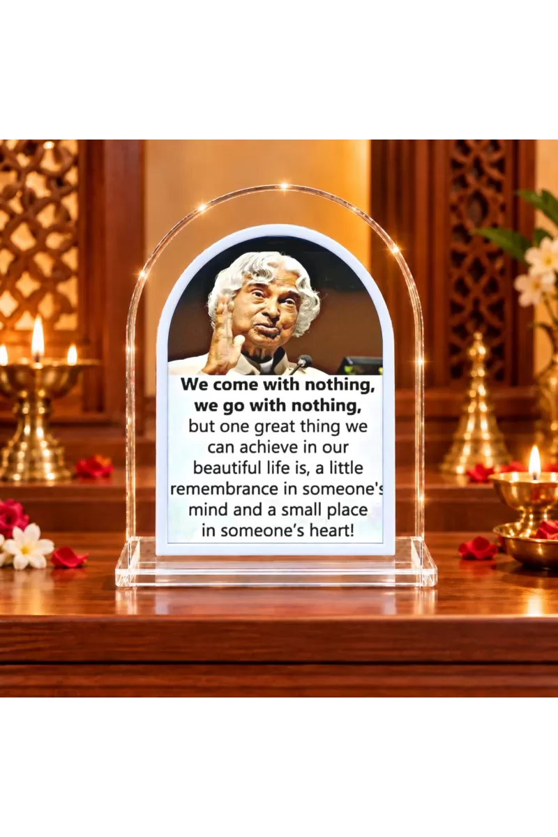 A P J Abdul Kalam L Shape Acrylic Showpiece 3 X 3.5 Inch For Home, Office And Car (F177089)