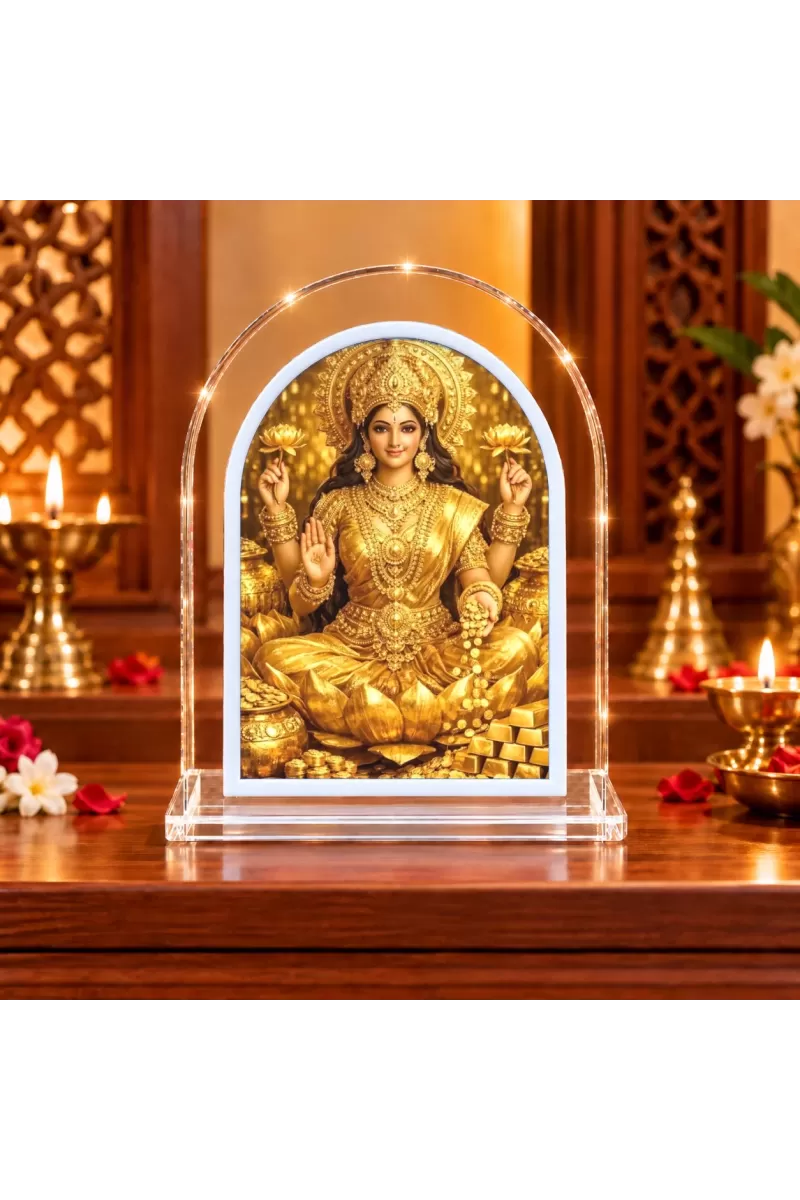 Goddess Lakshmi L Shape Acrylic Showpiece 3 X 3.5 Inch For Home, Office And Car (F177090)