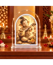 Lord Ganesha L Shape Acrylic Showpiece 3 X 3.5 Inch For Home, Office And Car (F177092)