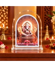 Lord Ganesha L Shape Acrylic Showpiece 3 X 3.5 Inch For Home, Office And Car (F177093)