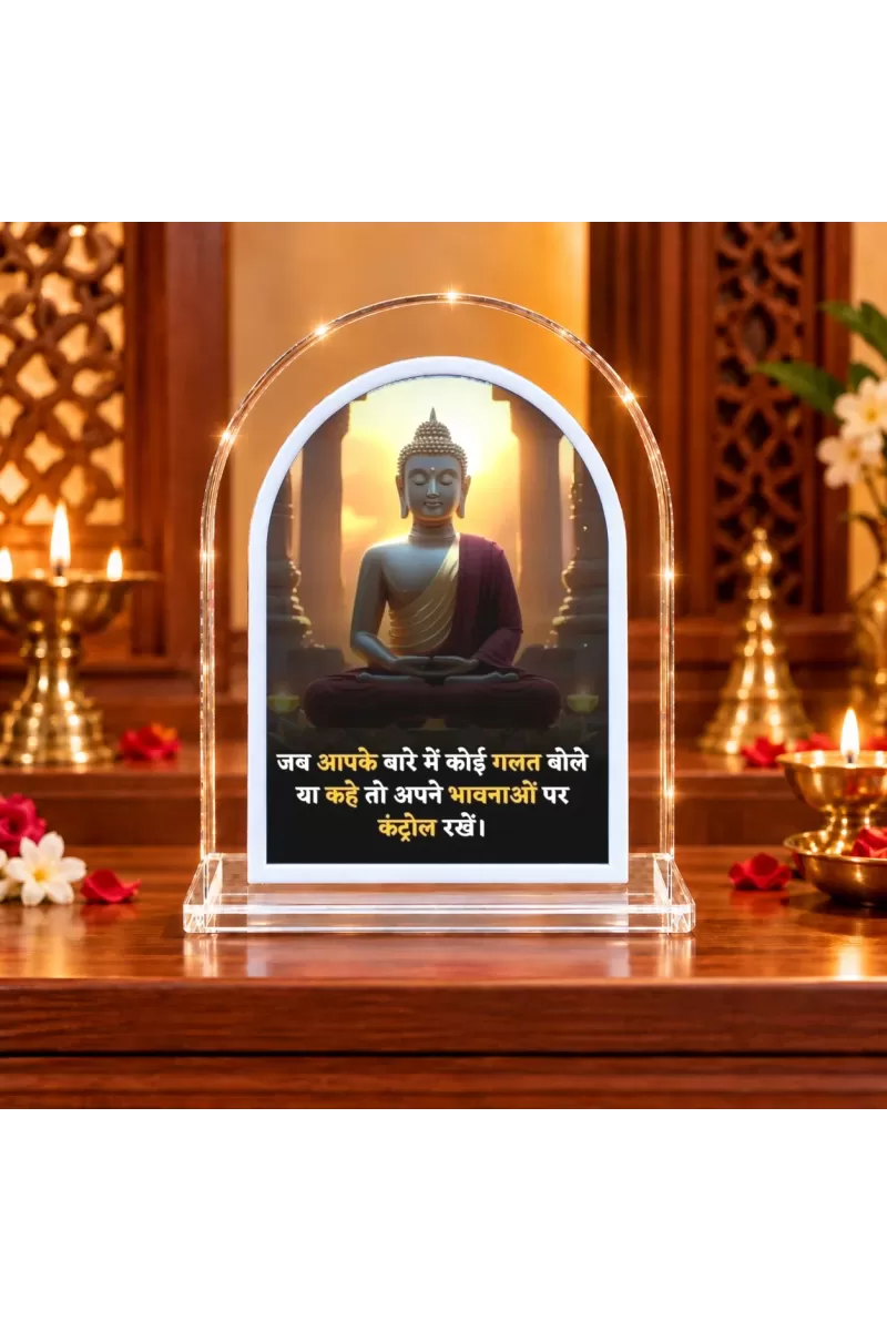 Buddha L Shape Acrylic Showpiece 3 X 3.5 Inch For Home, Office And Car (F177095)