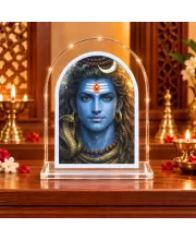 Lord Shiva L Shape Acrylic Showpiece 3 X 3.5 Inch For Home, Office And Car (F177096)