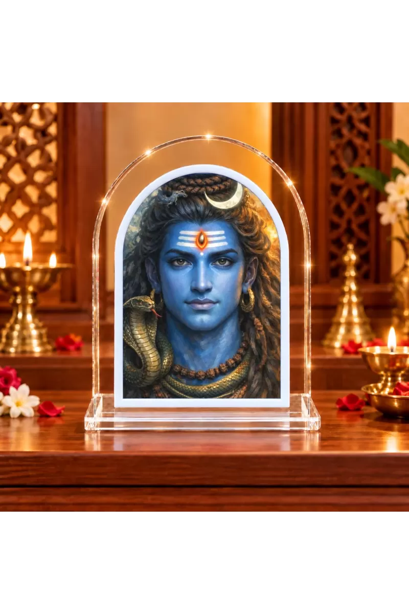 Lord Shiva L Shape Acrylic Showpiece 3 X 3.5 Inch For Home, Office And Car (F177096)