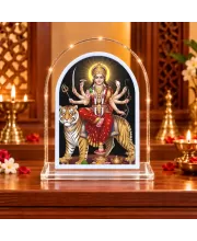 Durga Maa L Shape Acrylic Showpiece 3 X 3.5 Inch For Home, Office And Car (F177098)