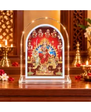 Durga Maa L Shape Acrylic Showpiece 3 X 3.5 Inch For Home, Office And Car (F177099)