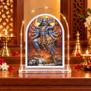 Kali Maa L Shape Acrylic Showpiece 3 X 3.5 Inch For Home, Office And Car (F177100)