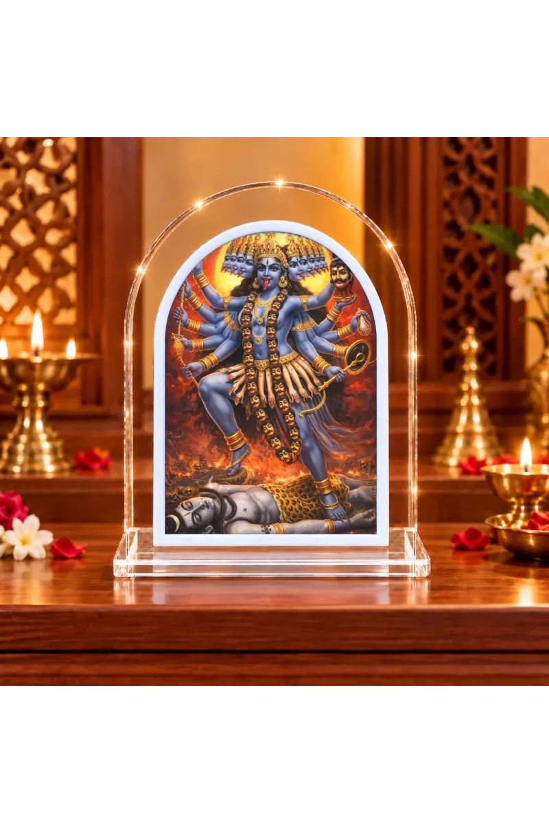 Kali Maa L Shape Acrylic Showpiece 3 X 3.5 Inch For Home, Office And Car (F177100)