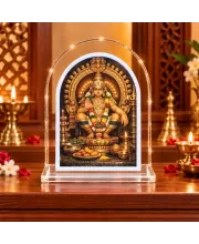 Lord Ayyappan L Shape Acrylic Showpiece 3 X 3.5 Inch For Home, Office And Car (F177106)