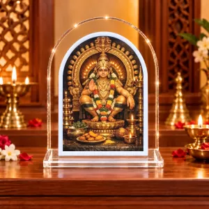 Lord Ayyappan L Shape Acrylic Showpiece 3 X 3.5 Inch For Home, Office And Car (F177106)