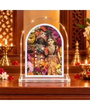 Radha Krishna L Shape Acrylic Showpiece 3 X 3.5 Inch For Home, Office And Car (F177107)