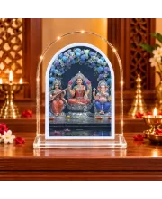 Lakshmi Ganeshs Saraswati L Shape Acrylic Showpiece 3 X 3.5 Inch For Home, Office And Car (F177110)
