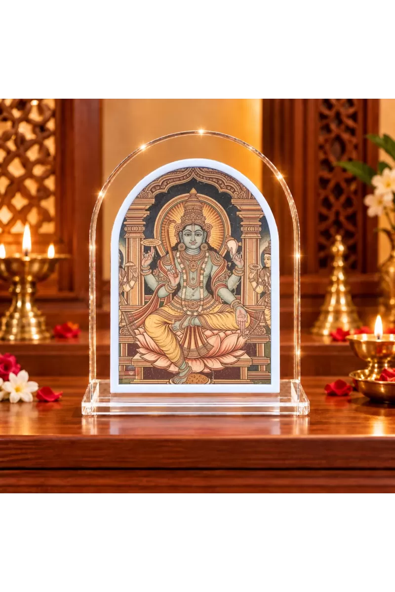 Visnu Vagwan L Shape Acrylic Showpiece 3 X 3.5 Inch For Home, Office And Car (F177111)
