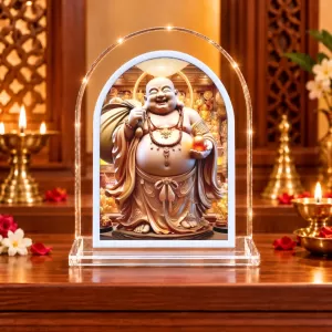 Laughing Buddha L Shape Acrylic Showpiece 3 X 3.5 Inch For Home, Office And Car (F177112) Laughing Buddha L Shape Acrylic Showpiece 3 X 3.5 Inch For Home, Office And Car (F177112)