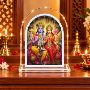Goddess Lakshmi Narayan L Shape Acrylic Showpiece 3 X 3.5 Inch For Home, Office And Car (F177114) Goddess Lakshmi Narayan L Shape Acrylic Showpiece 3 X 3.5 Inch For Home, Office And Car (F177114)