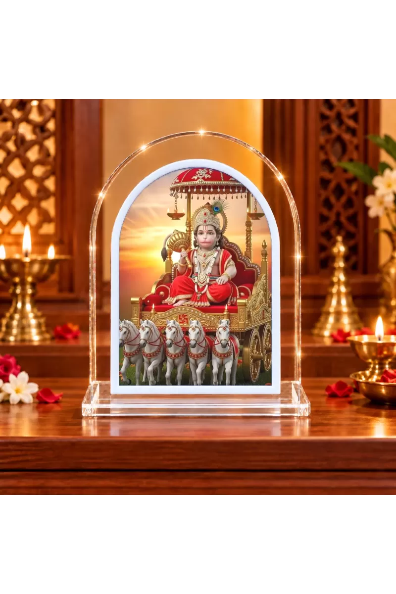 Hanuman L Shape Acrylic Showpiece 3 X 3.5 Inch For Home, Office And Car (F177116)