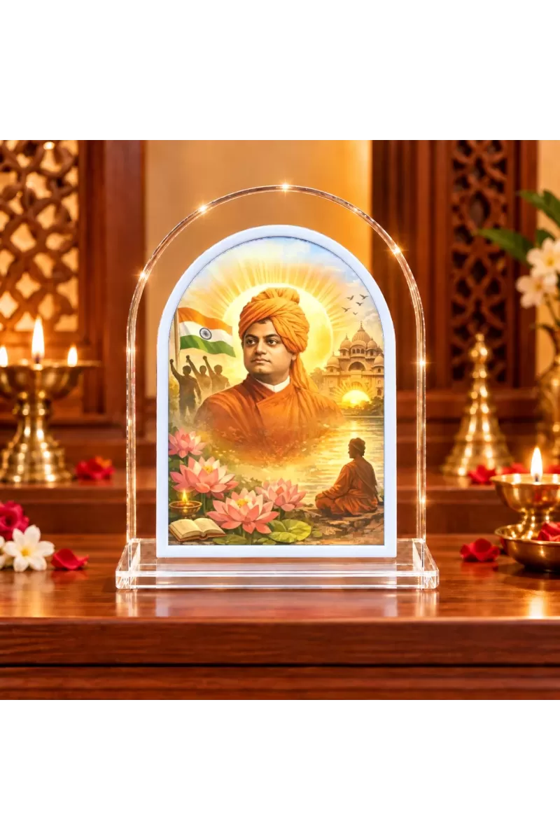 Swami Vivekananda L Shape Acrylic Showpiece 3 X 3.5 Inch For Home, Office And Car (F177117)