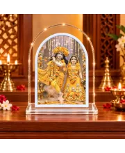 Radha Krishna L Shape Acrylic Showpiece 3 X 3.5 Inch For Home, Office And Car (F177118)