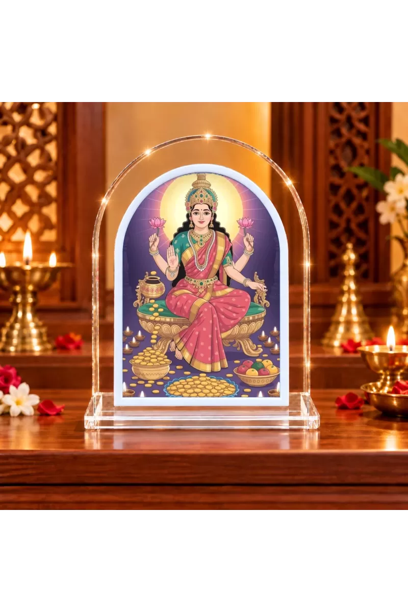 Maha Lakshmi L Shape Acrylic Showpiece 3 X 3.5 Inch For Home, Office And Car (F177119)