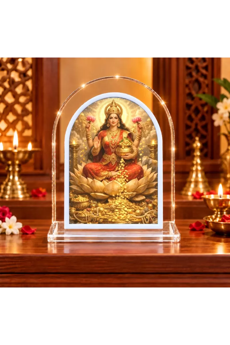 Goddess Lakshmi L Shape Acrylic Showpiece 3 X 3.5 Inch For Home, Office And Car (F177120)