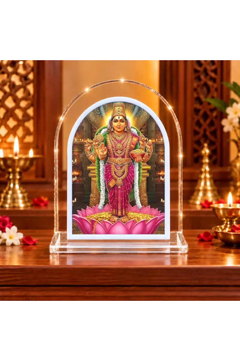 Maha Lakshmi L Shape Acrylic Showpiece 3 X 3.5 Inch For Home, Office And Car (F177123)