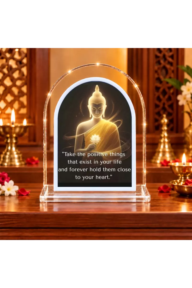 Buddha L Shape Acrylic Showpiece 3 X 3.5 Inch For Home, Office And Car (F177124)